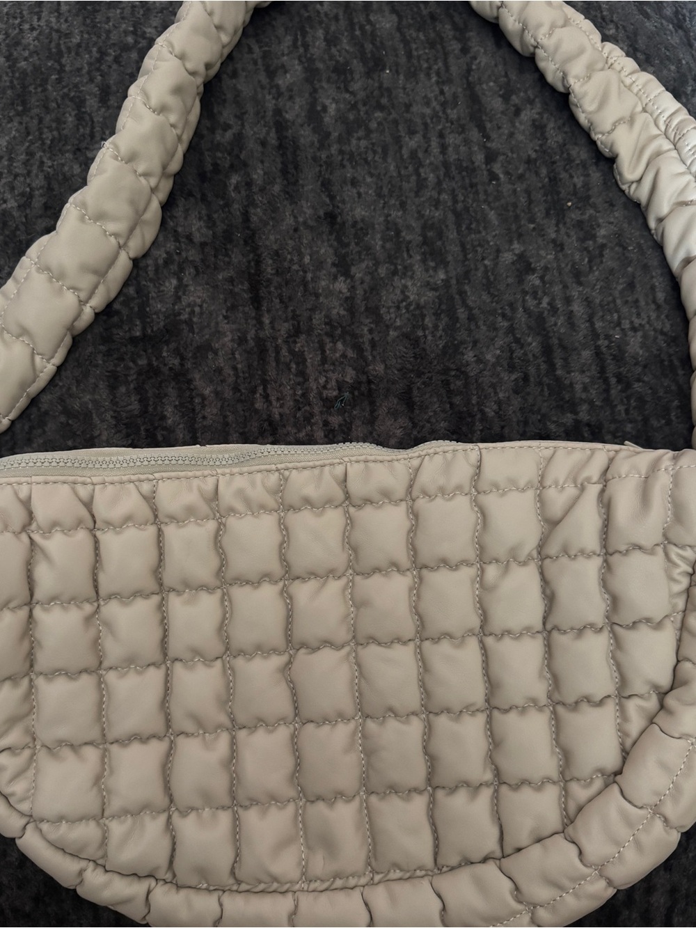 Antik Kraft Quilted Shoulder Bag in Light Beige